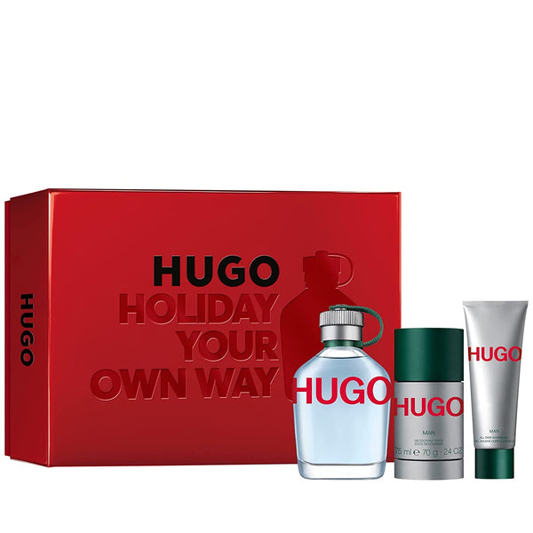 Set - Hugo Man 125ml Edt Spray + 50ml Shower Gel + 70g Deodorant for Men